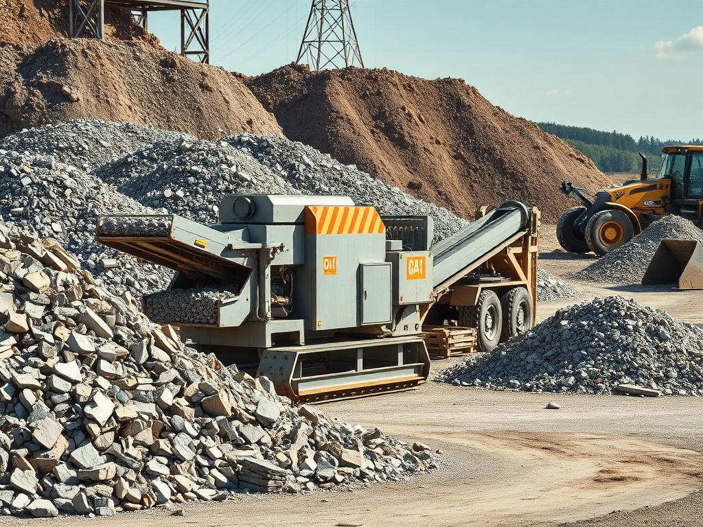 Pátio de reciclagem de resíduos da construção civil